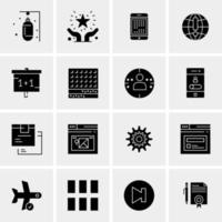 16 iconos de negocios universales vector ilustración de icono creativo para usar en proyectos relacionados con la web y dispositivos móviles