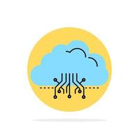 cloud computing data hosting network Flat Color Icon Vector