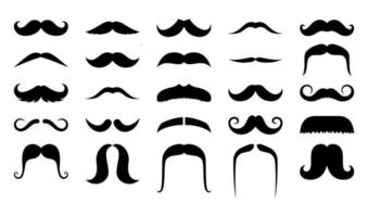 Mustache collection set isolated on white background. vector