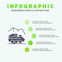 exploración planeta rover superficie transporte sólido icono infografía 5 pasos presentación antecedentes vector