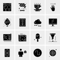 16 iconos de negocios universales vector ilustración de icono creativo para usar en proyectos relacionados con la web y dispositivos móviles