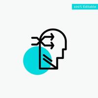 Mental hang Head Brian Thinking turquoise highlight circle point Vector icon