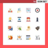 Universal Icon Symbols Group of 16 Modern Flat Colors of education ui analysis canceled debate Editable Pack of Creative Vector Design Elements