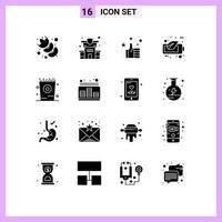 Set of 16 Modern UI Icons Symbols Signs for audio kid like holiday battery Editable Vector Design Elements