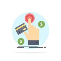 ppc Click pay payment web Flat Color Icon Vector