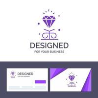 Creative Business Card and Logo template Diamond Love Heart Wedding Vector Illustration