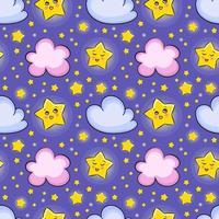 fondo transparente con nubes y estrellas. patrón para papel tapiz, diseño de ropa para niños, relleno de patrón, fondo de página web, papel envolvente