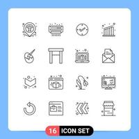 16 Creative Icons Modern Signs and Symbols of egg brush open chart business Editable Vector Design Elements