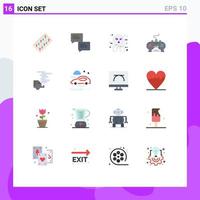 16 Flat Color concept for Websites Mobile and Apps play station video avatar pad scary Editable Pack of Creative Vector Design Elements