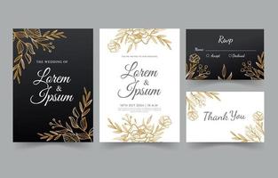 invitación de boda de lujo vector