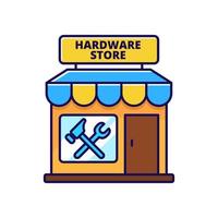 Building material shop vector illustration isolated on white background. Building material shop icon