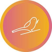 Unique Sparrow Eating insect Vector Line Icon