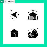 Pack of 4 Solid Style Icon Set Glyph Symbols for print Creative Signs Isolated on White Background 4 Icon Set Creative Black Icon vector background