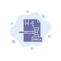 icono azul del archivo dmca digital de derechos de autor comercial en el fondo abstracto de la nube vector