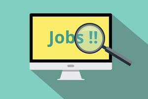 search and find online jobs use computer vector