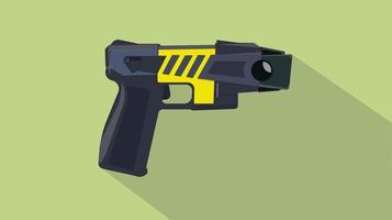 stun gun pistols electric with flat and long shadow style vector illustration