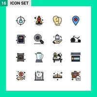 16 Creative Icons Modern Signs and Symbols of balloon pin hat navigation location Editable Creative Vector Design Elements