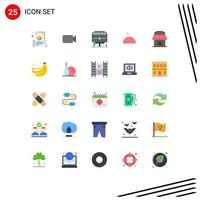 Modern Set of 25 Flat Colors Pictograph of building pallater ui dish billboard Editable Vector Design Elements