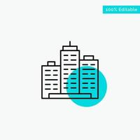 Building Architecture Business Estate Office Property Real turquoise highlight circle point Vector icon