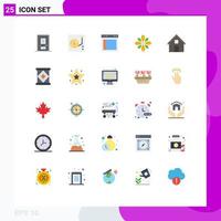 símbolos de iconos universales grupo de 25 colores planos modernos de decoración hindú dividir decorar elementos de diseño vectorial editables del sitio web
