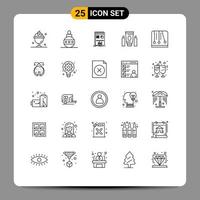 Set of 25 Modern UI Icons Symbols Signs for game healthcare presentation medical sport Editable Vector Design Elements