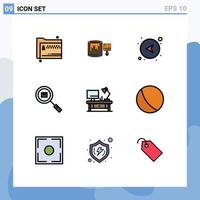 9 Creative Icons Modern Signs and Symbols of search find painting delivery left Editable Vector Design Elements