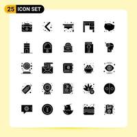25 Creative Icons Modern Signs and Symbols of vegetable food hat interior desk Editable Vector Design Elements