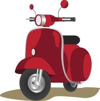 color rojo scooter moto vector illustration.eps