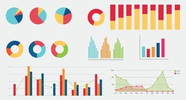 flat graph icon chart collection vector flat