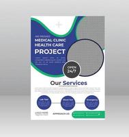 Medical flyer healthcare poster design template with A4 size vector