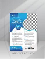 Medical health flyer template design vector