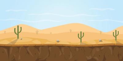 gold mine stone soil layer with cactus on desert area vector graphic illustration