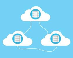 cloud computing connect concept database vector flat