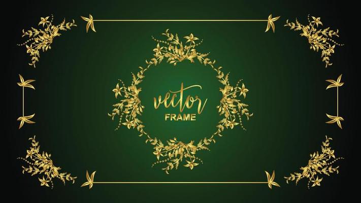 New Golden vintage flourish ornament vector frame