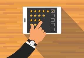 give feedback rating use tab or digital device vector