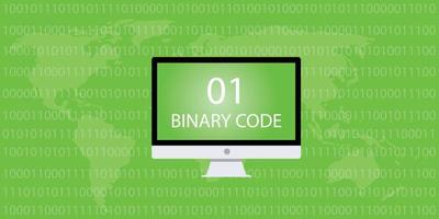 binary code computer desktop and 01 10 number vector