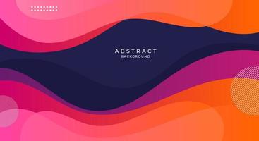 Abstract gradient orange and pink wave background vector