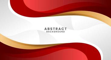 Wave red and gold modern white background vector