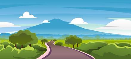 Beautiful nature scenery and mountains landscape walpaper vector art