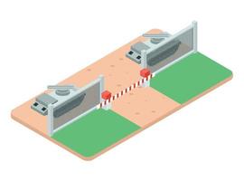 Edificio de fuerte militar isométrico 3d. ilustración isométrica vectorial adecuada para diagramas, infografías y otros activos gráficos vector