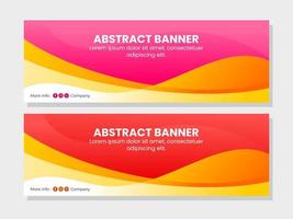 Abstract colored pink and red waves banner backgrounds template vector