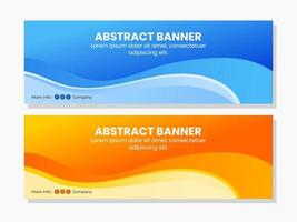 Abstract colored blue and orange waves banner backgrounds template vector