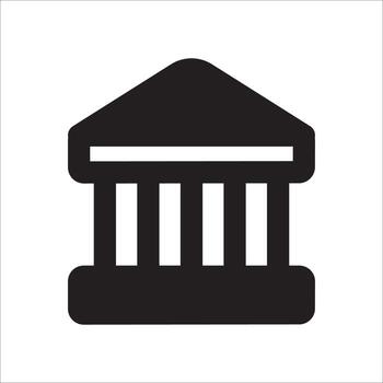 Bank Solid Icon vector