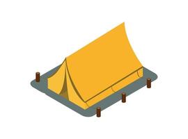 Isometric illustration of campsite in the forest.  Vector Isometric Illustration Suitable for Diagrams, Infographics, And Other Graphic assets