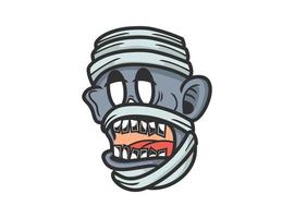 Cartoon Smiling Zombie Head vector