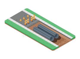 isometric illustration of water pipe installation. Vector Isometric Illustration Suitable for Diagrams, Infographics, And Other Graphic assets