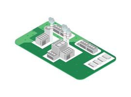 Pollution from factories becomes environmental pollution and pollutes residents water. Vector Isometric Illustration Suitable for Diagrams, Infographics, And Other Graphic assets