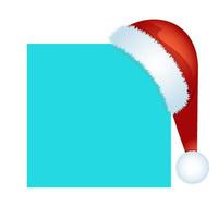 Santa Claus hat to put on the up right corner of he box. Vector design.