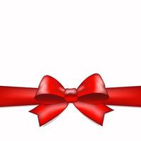 Big red bow as a decorative element. Isolated. Vector design.