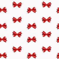 Red bow seamless pattern on the white background. Vector design.